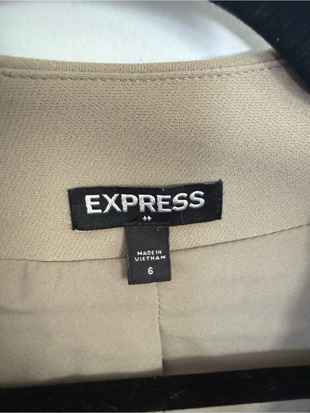 Express Open-Front Blazer in Taupe - Picture 3 of 7